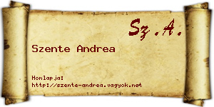 Szente Andrea névjegykártya